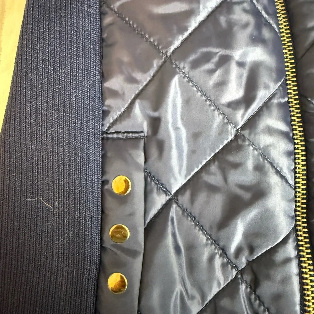 Top Paw Navy Quilted Zipper Dog Vest Size L